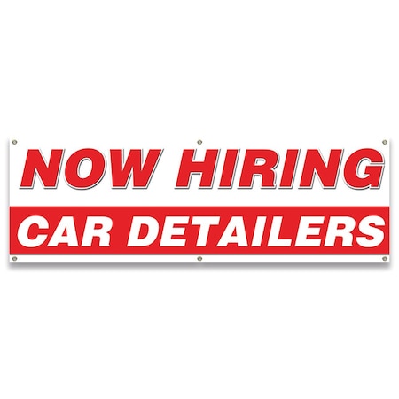 Signmission Now Hiring Car Detailers Banner Apply Inside Accepting Application Single Sided B-72-30209
